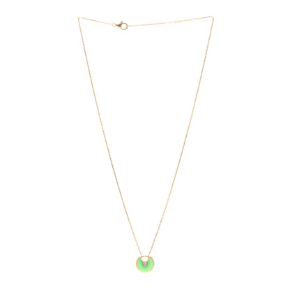 Cartier 18K Yellow Gold Diamond Chrysoprase XS Amulette de Cartier Pendant Necklace 3 of 4