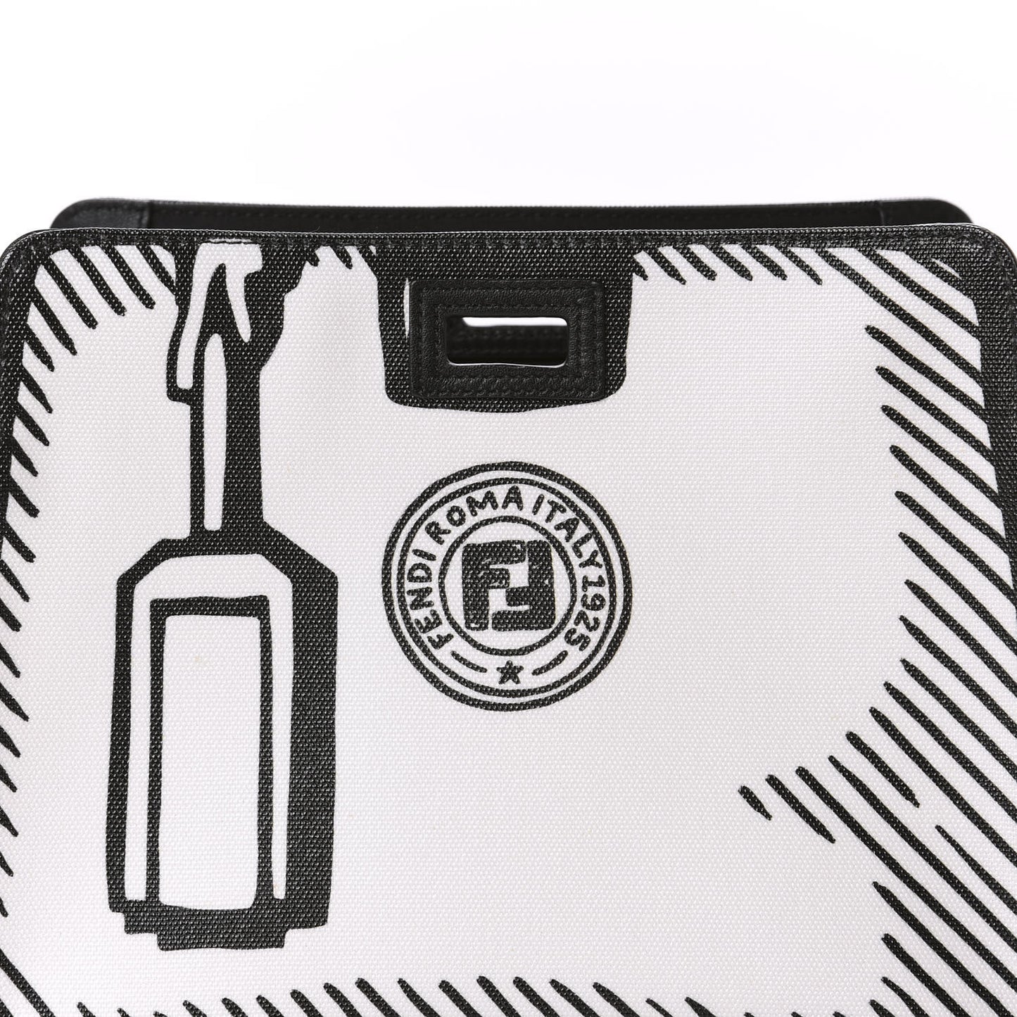 X JOSHUA VIDES Coated Canvas Mini Peekaboo Defender Cover White Black