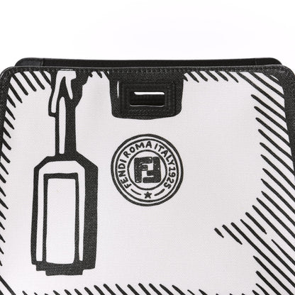 Fendi X JOSHUA VIDES Coated Canvas Mini Peekaboo Defender Cover White Black 10 of 10