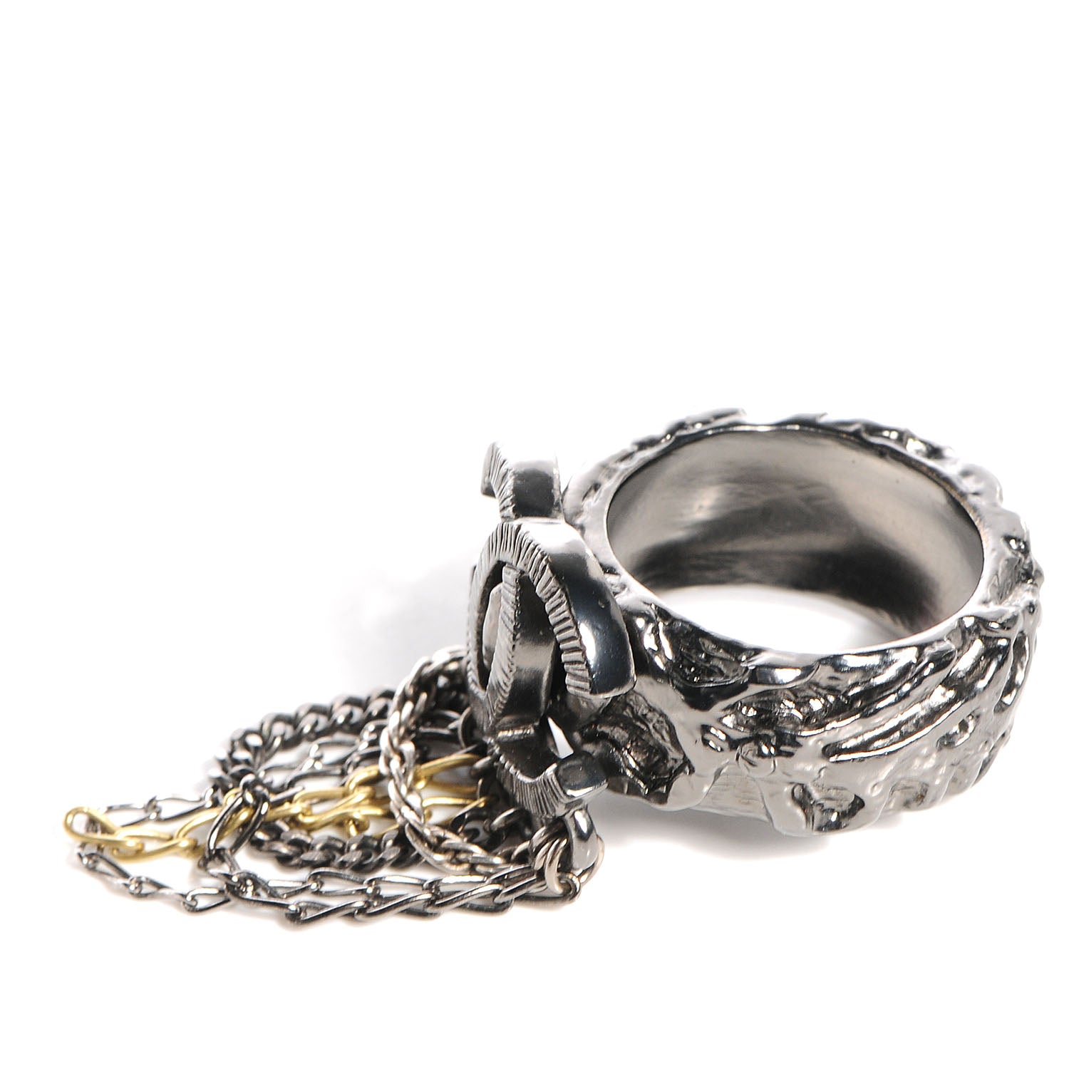 Chanel CC Chain Ring Dark Silver 6.5 3 of 5