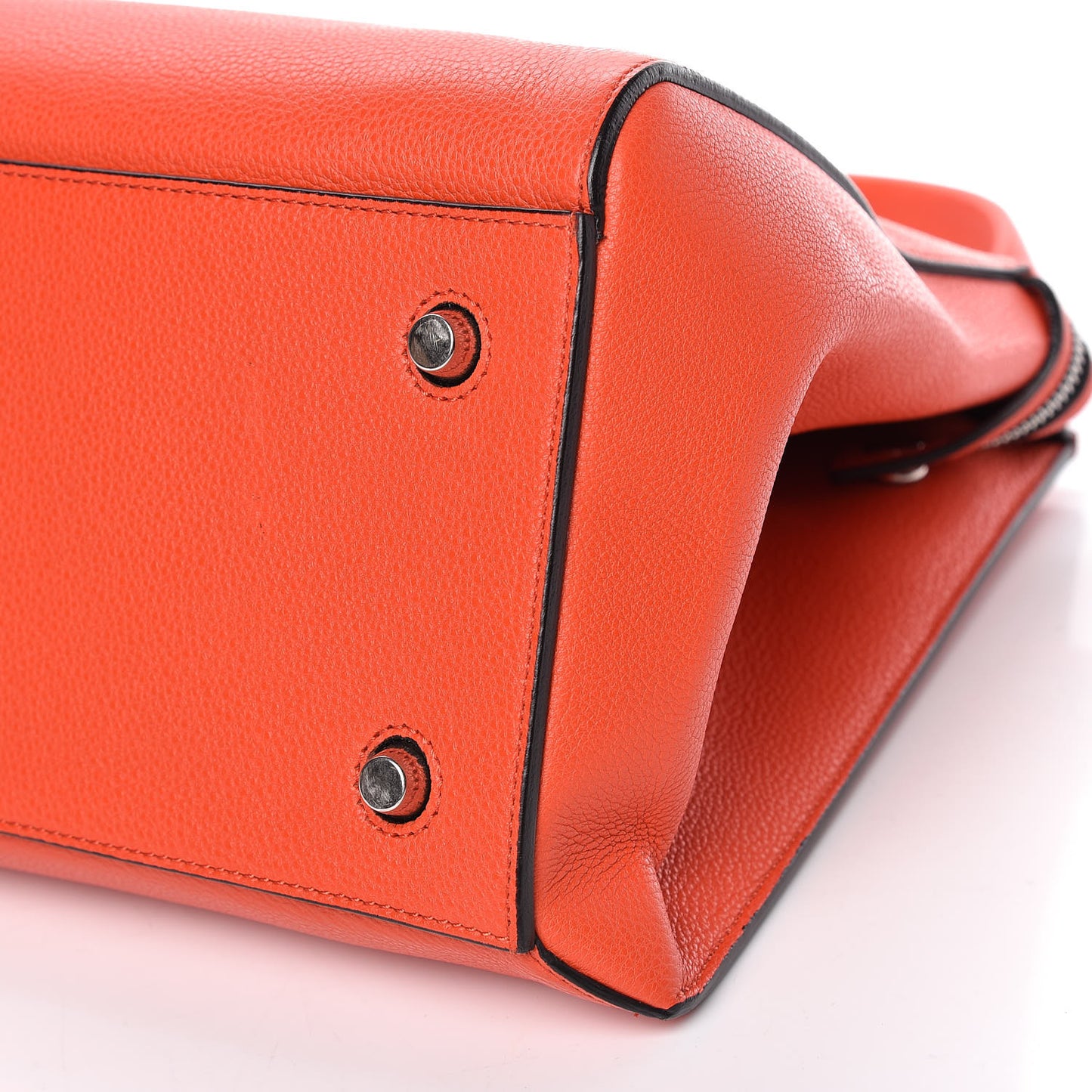 Grained Calfskin Medium Edge Shoulder Bag Vermillion