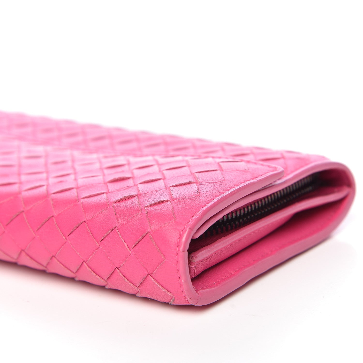 Bottega Veneta Nappa Intrecciato Continental Flap Wallet Rosa Shock 11 of 11