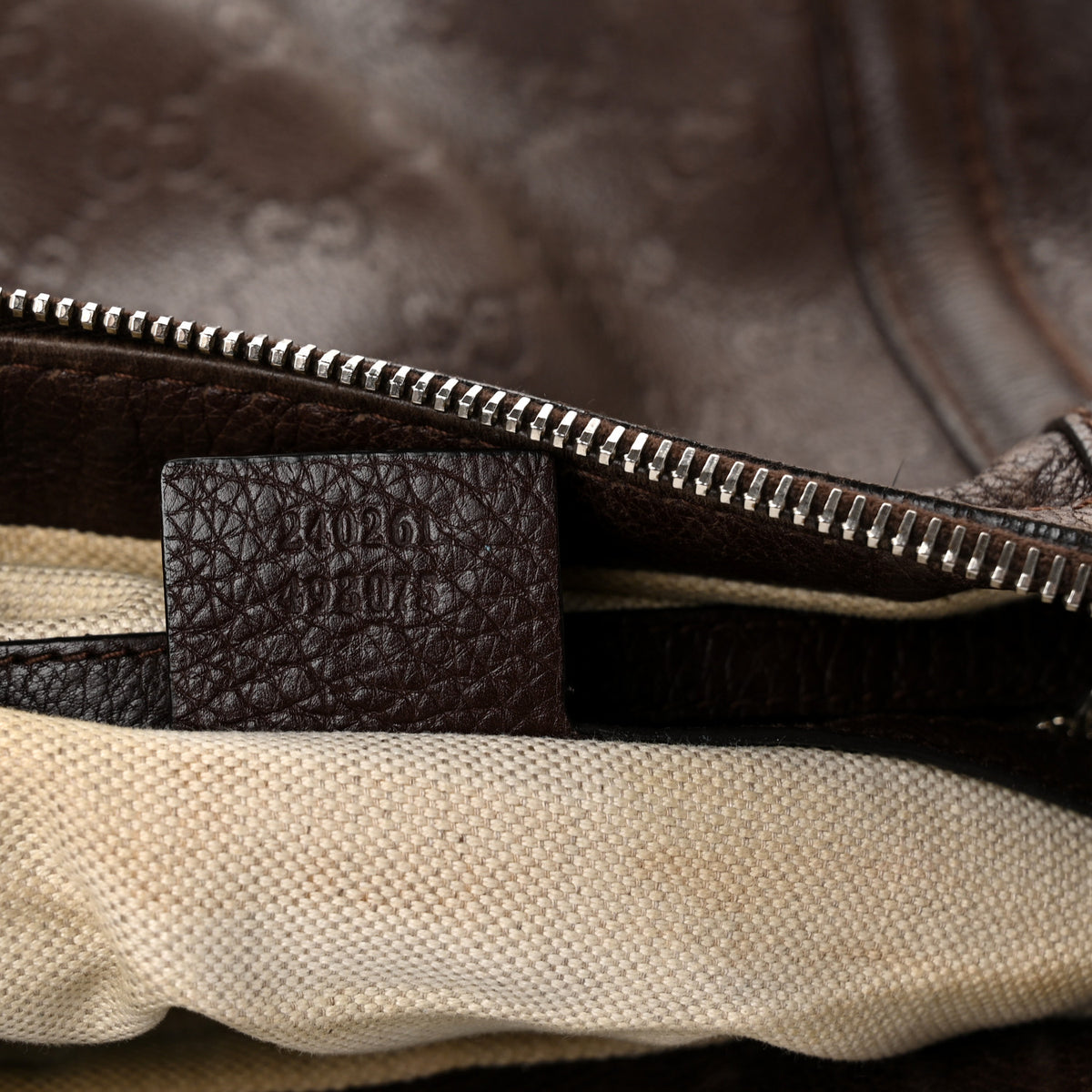 Guccissima Medium Techno Horsebit Hobo Brown