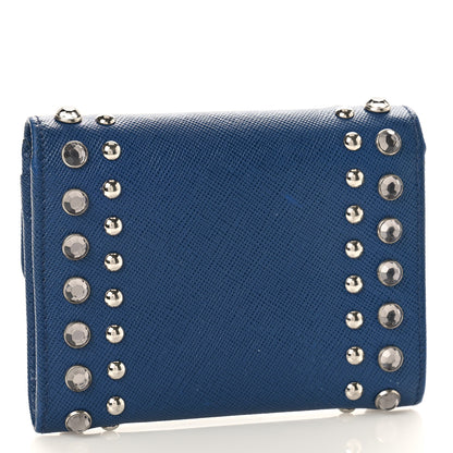 Prada Saffiano Crystal Card Holder 3 of 7