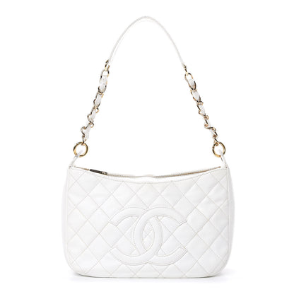 Chanel Caviar Quilted Hobo White 1 of 17