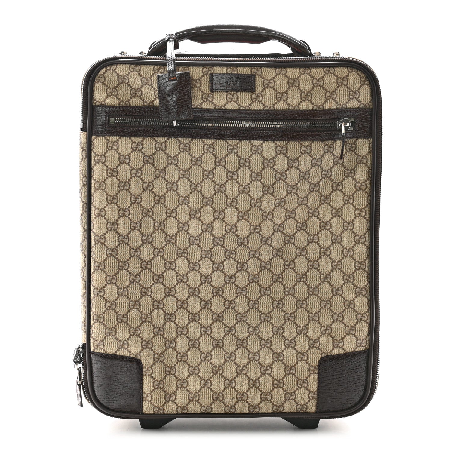 Gucci GG Plus Monogram Small Web Trolley Brown 1 of 13