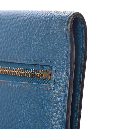 Hermes Taurillon Clemence Dogon Recto Verso Wallet Cobalt 10 of 12
