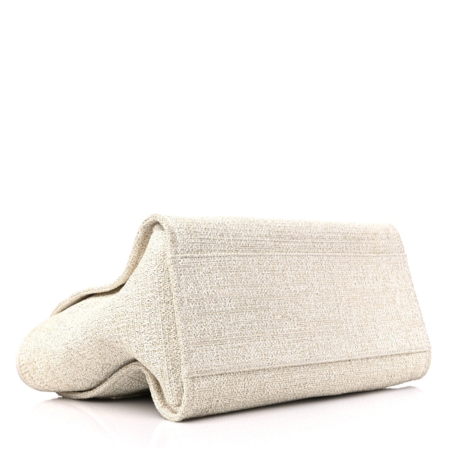 Lurex Boucle Medium Deauville Tote White