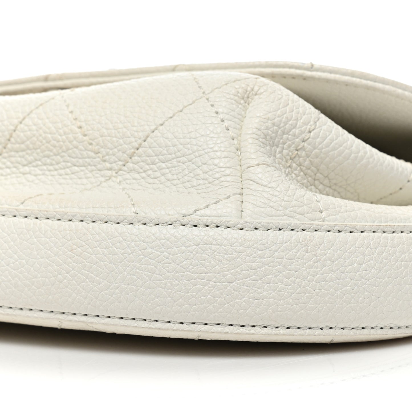 Calfskin Stitched Messenger Flap White