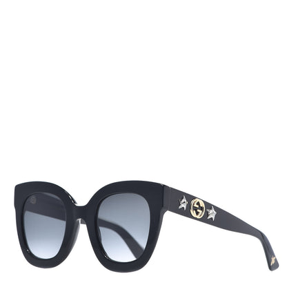 Gucci Round Frame Star Sunglasses GG0208S Black 1 of 9