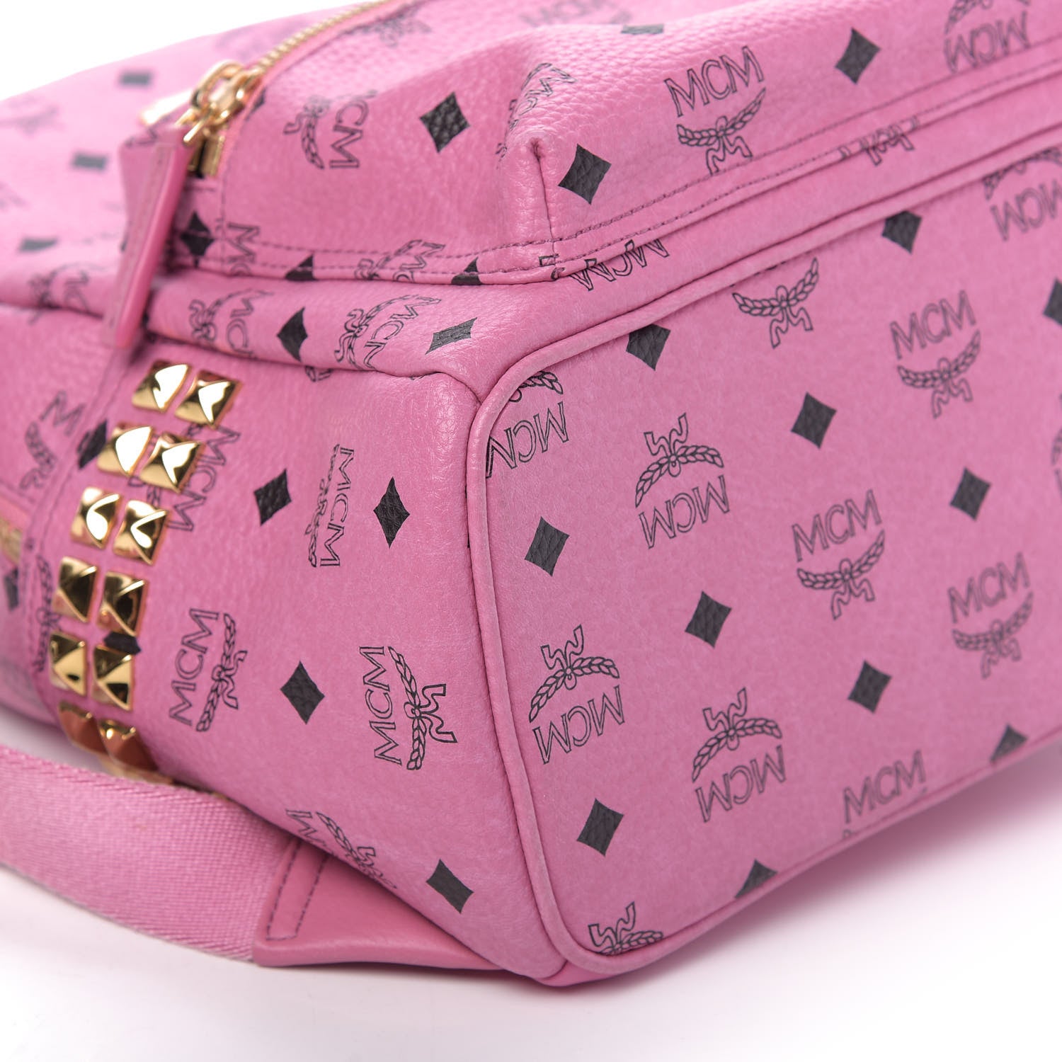 MCM Visetos Small Side Stud Stark Backpack Pink 4 of 12