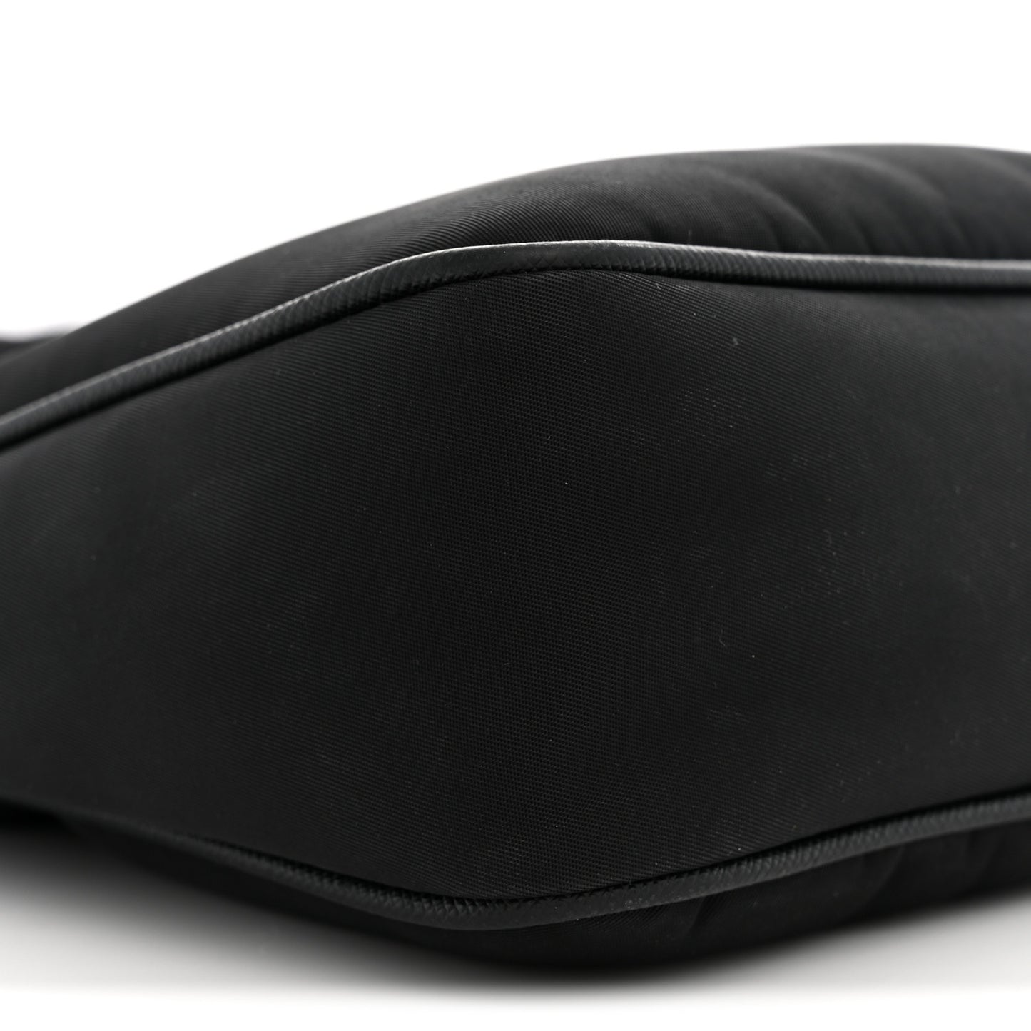 Re-Nylon Saffiano Pocket Zippered Shoulder Bag Black