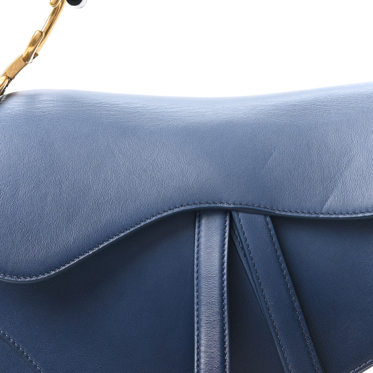 Calfskin Gradient Saddle Bag Indigo Blue
