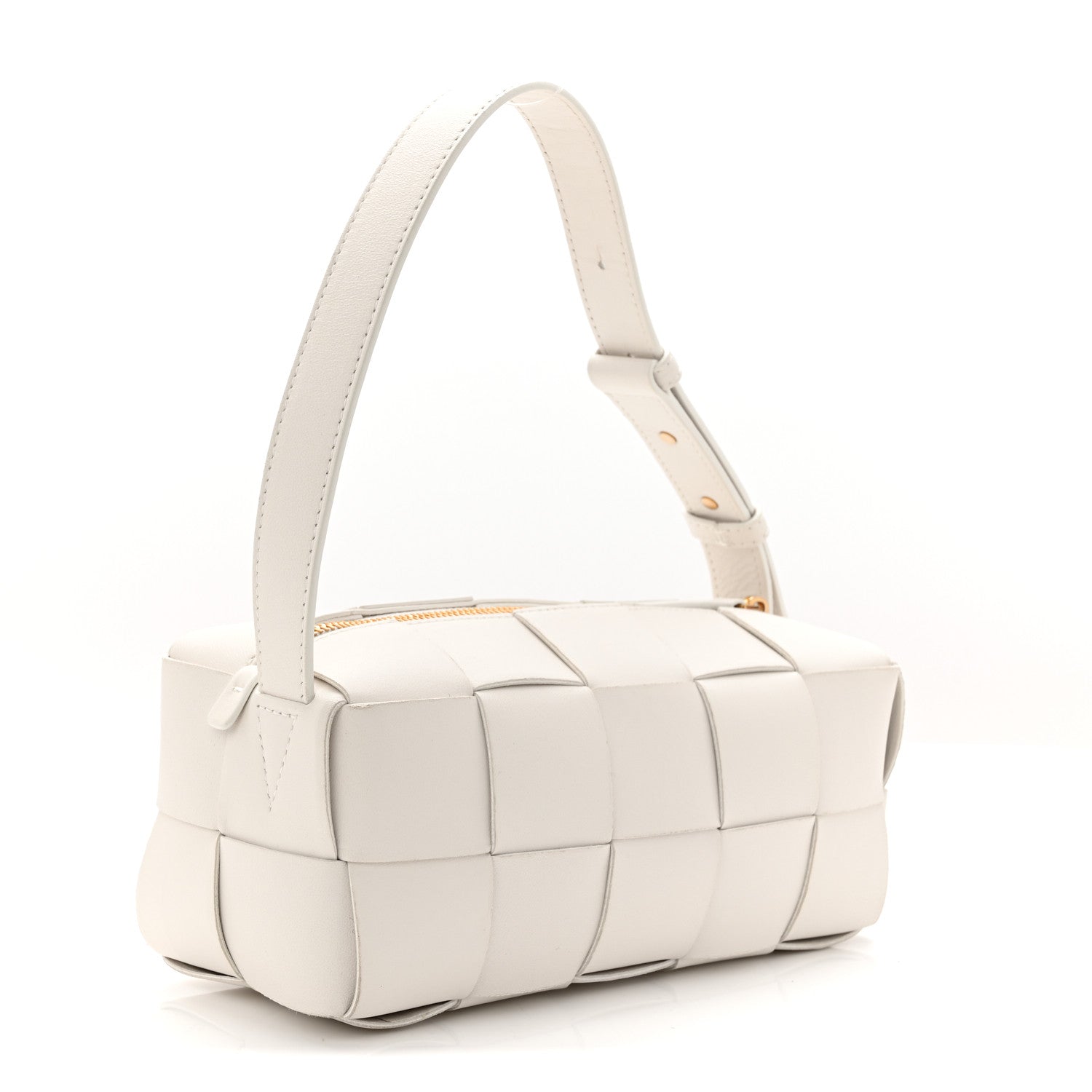 Bottega Veneta Lambskin Maxi Intrecciato Small Brick Cassette Bag White 3 of 10
