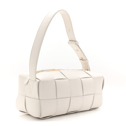Bottega Veneta Lambskin Maxi Intrecciato Small Brick Cassette Bag White 3 of 10