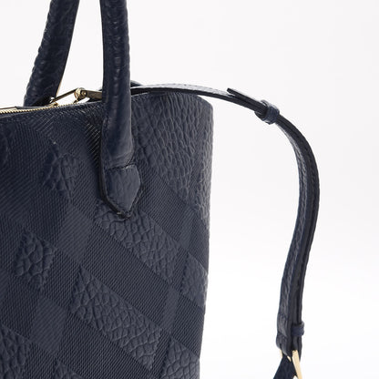 Burberry Heritage Grain Check Embossed Medium Dewsbury Tote Blue Carbon 10 of 10