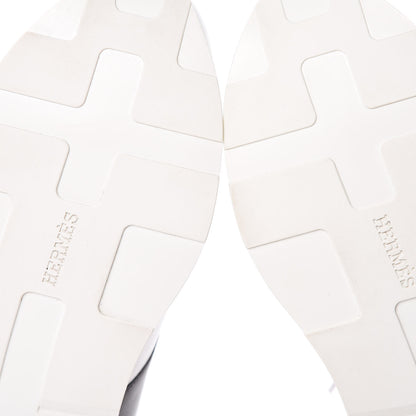 Hermes Calfskin Rebus Sneakers 38.5 Rose Aube Black White 15 of 18