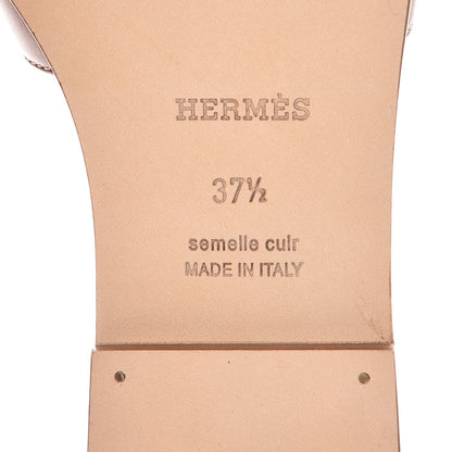 Hermes Box Calfskin Oran Sandals 37.5 Gold 7 of 8