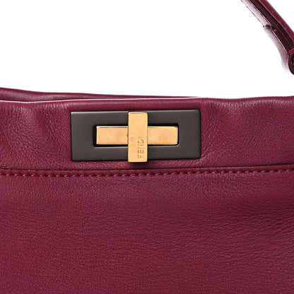 Fendi Vitello Dolce Marmol Large Peekaboo Iconic Satchel Bordeaux Graphite 15 of 17