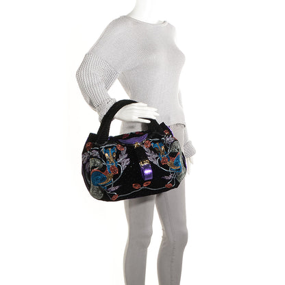 Fendi Velvet Embroidered Squirrel Spy Black Multicolor 2 of 10