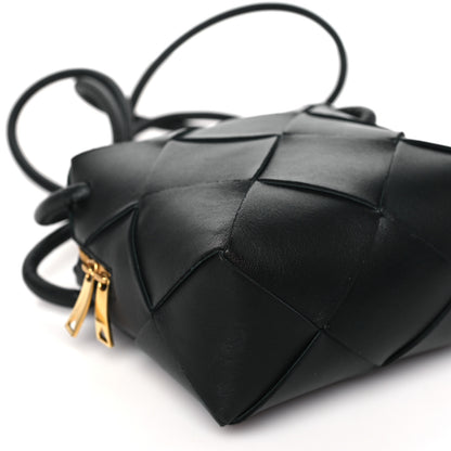 Bottega Veneta Lambskin Maxi Intrecciato Mini Cassette Camera Bag Black 8 of 9