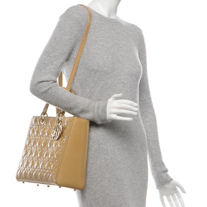 Christian Dior Patent Cannage Large Lady Dior Beige 2 of 7