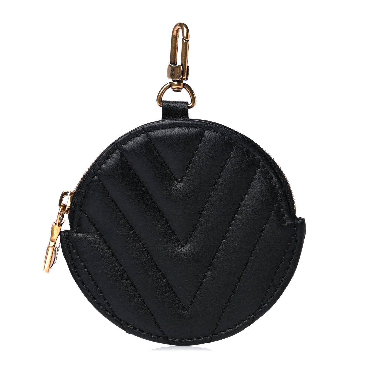 Louis Vuitton Calfskin New Wave Multi Pochette Round Coin Purse Black 1 of 5