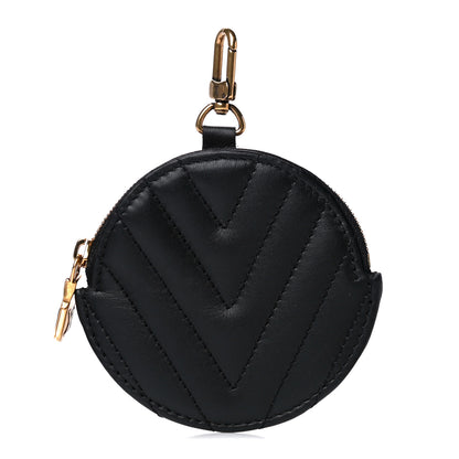 Louis Vuitton Calfskin New Wave Multi Pochette Round Coin Purse Black 1 of 5