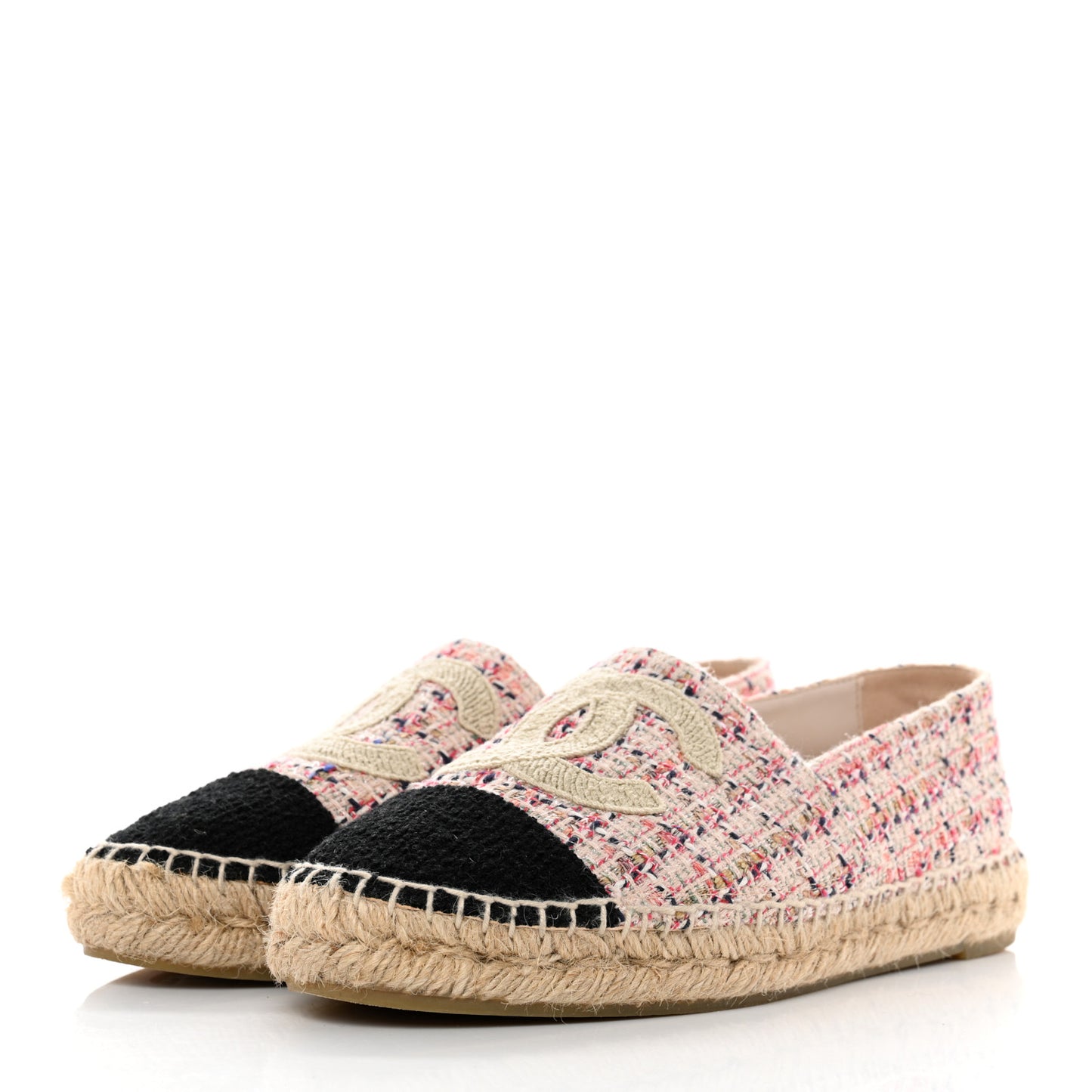 Tweed CC Espadrilles 38 Pink Black