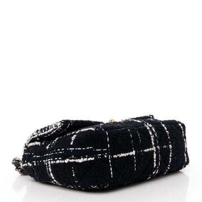 Chanel Tweed Quilted Medium Chanel 19 Flap Black White 4 of 11