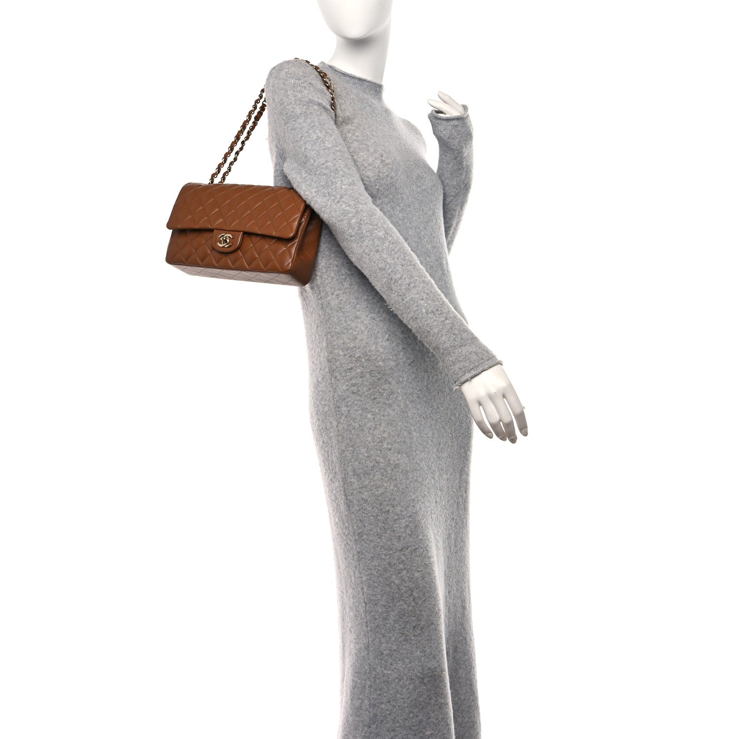 Chanel Lambskin Quilted Medium Double Flap Brown 2 of 11