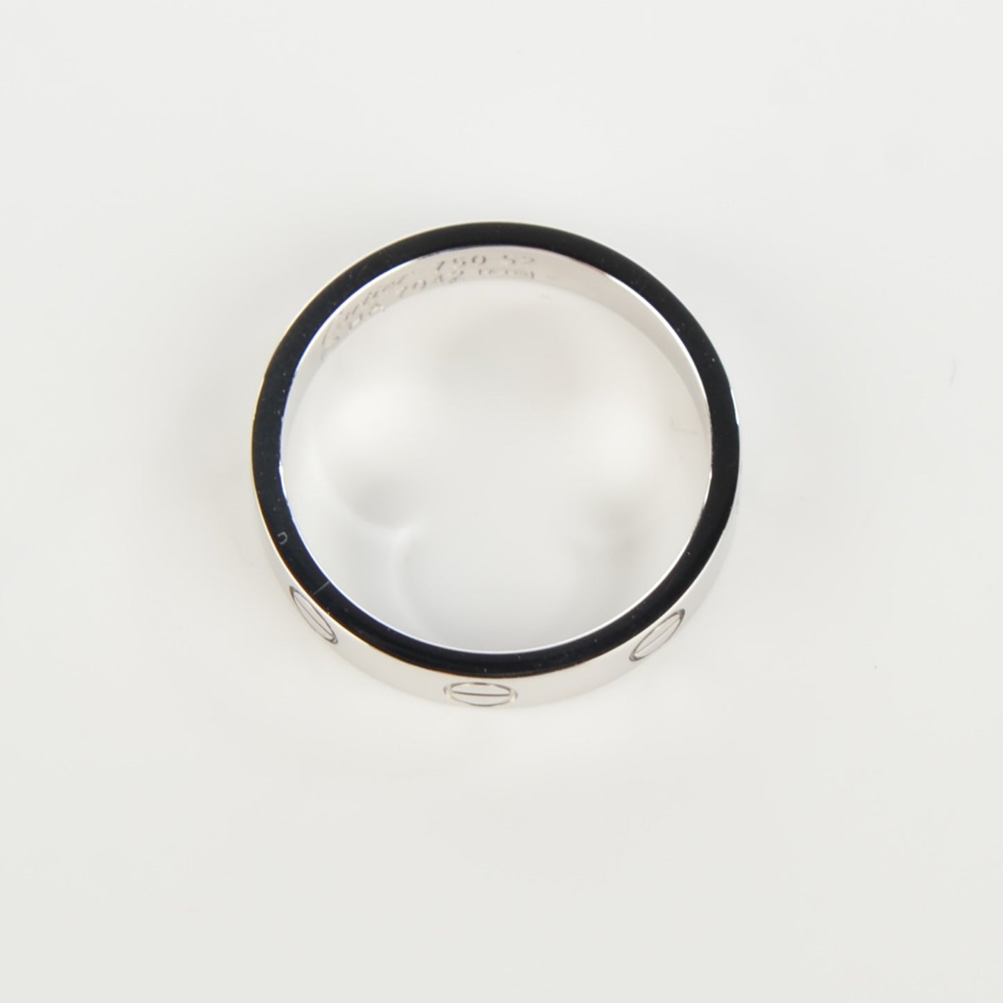 18K White Gold 4mm LOVE Wedding Band Ring 52 6
