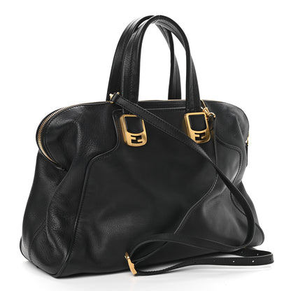 Fendi Vitello Dolce Marmol Large Chameleon Tote Black 2 of 9