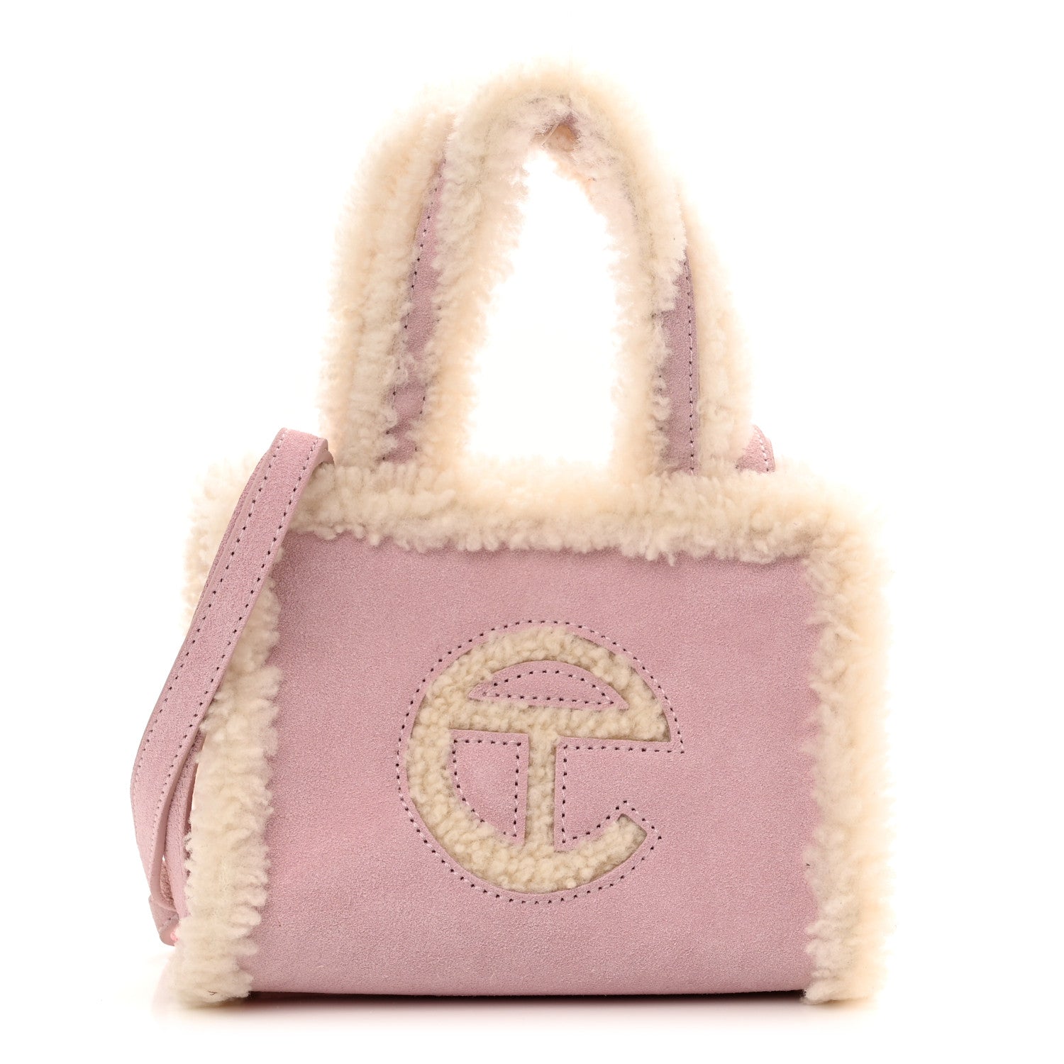 Telfar X UGG Suede Shearling Small Shopping Bag Pink 1 of 10