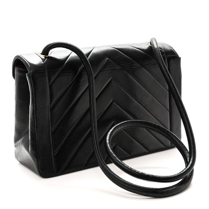 Chanel Calfskin Chevron Quilted Envelope Flap Bag Black 3 of 10