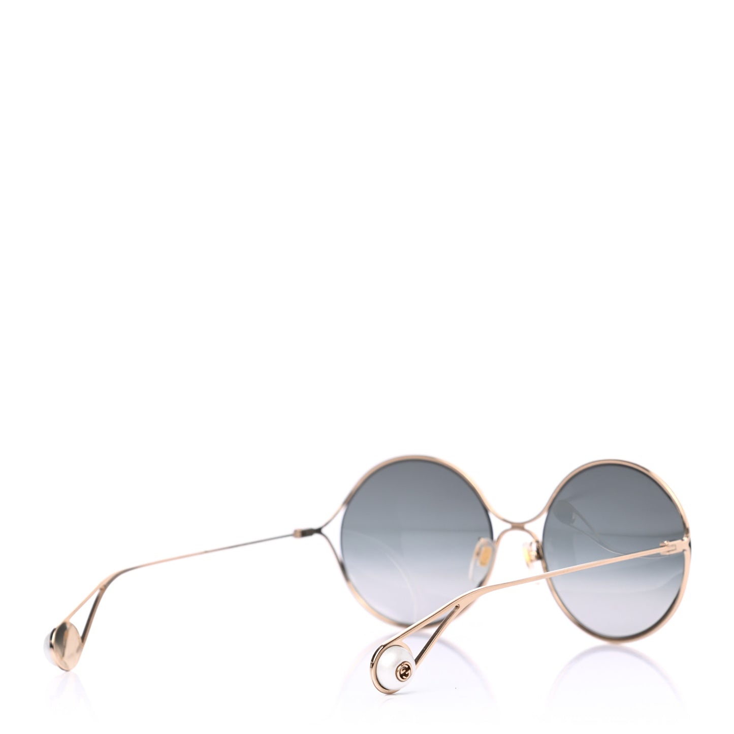 Round Pearl Tip Sunglasses GG0253S Gold