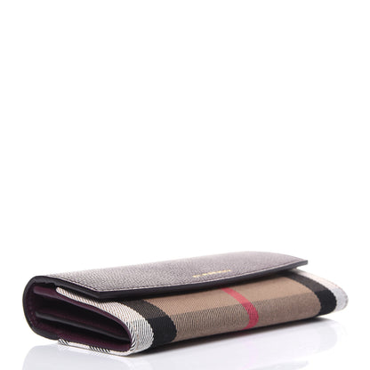 Burberry Grainy Calfskin House Check Continental Wallet Mahogany Red 4 of 11