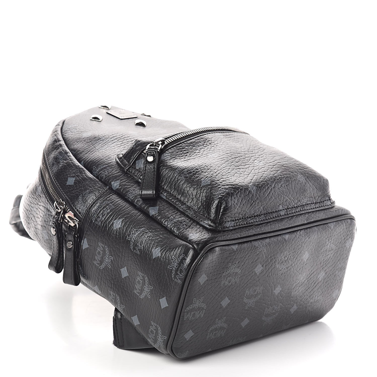 MCM Visetos Studded Small Stark Backpack Black 4 of 9