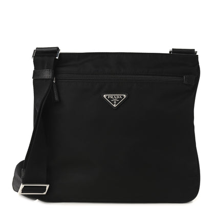 Prada Nylon Vela Flat Messenger Bag Black 1 of 9