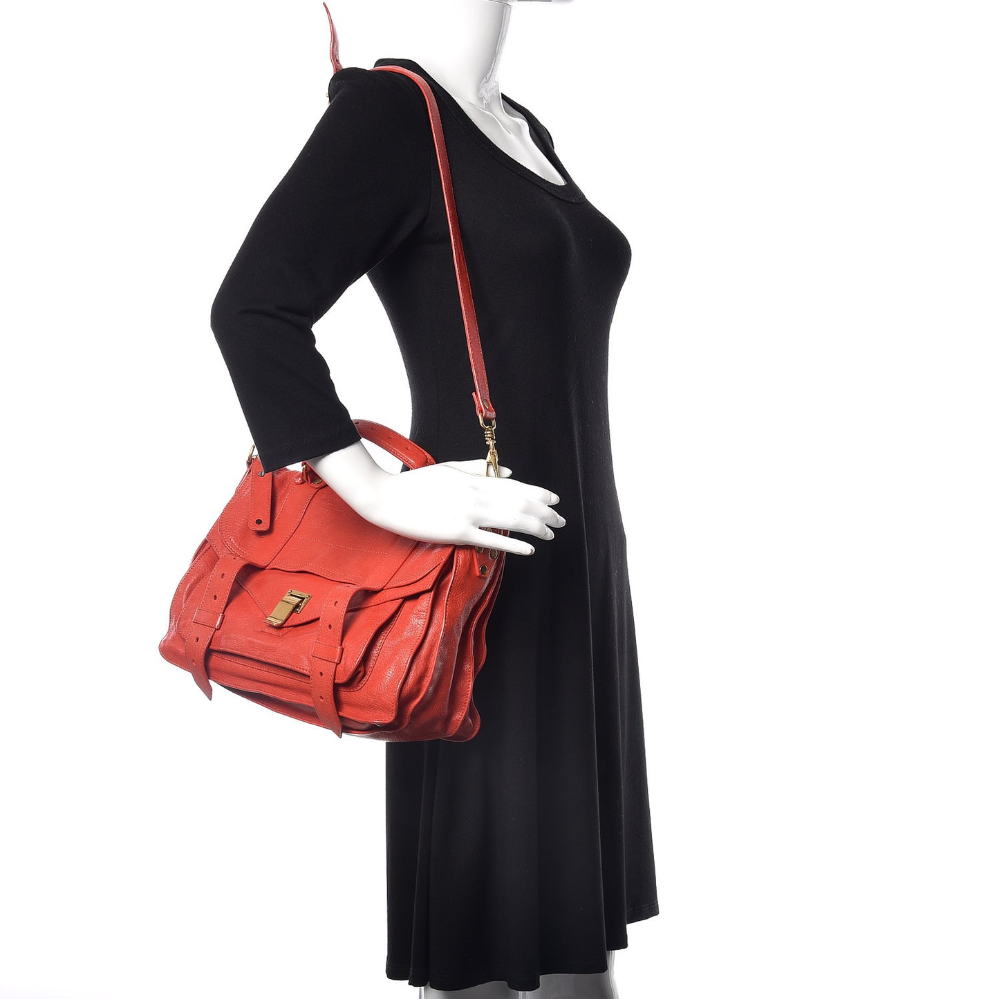 Lambskin Medium PS1 Satchel Deep Coral