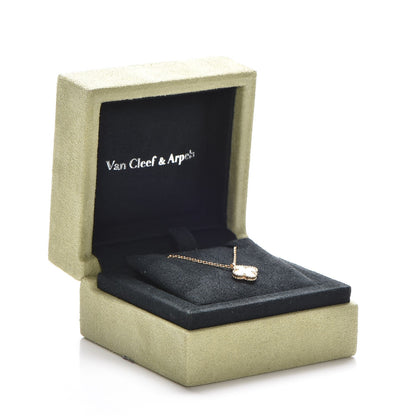 Van Cleef & Arpels 18K Yellow Gold Mother of Pearl Sweet Alhambra Pendant Necklace 8 of 8