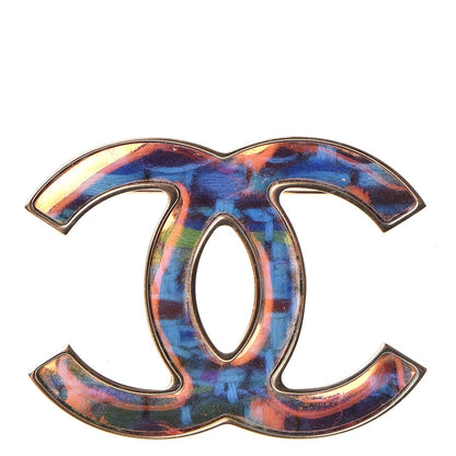 Chanel Iridescent CC Brooch Gold Pink 1 of 5