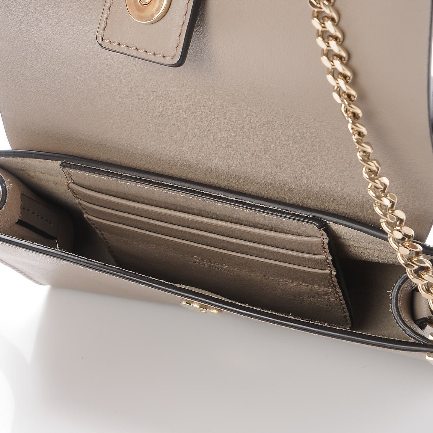 Suede Calfskin Mini Faye Shoulder Bag Motty Grey