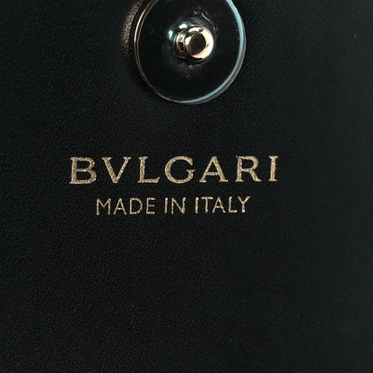 Bulgari Calfskin Serpenti Forever Star Chain Wallet Black Red 7 of 9