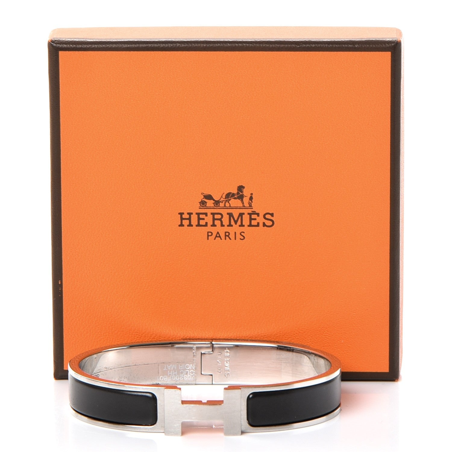 Hermes Matte Enamel Narrow Clic Clac HH Bracelet GM Black 5 of 5