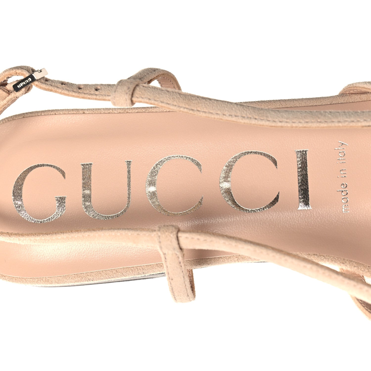 Gucci Suede Mesh Crystal GG Monogram Slingback Ballet Flats 39.5 Light Powder Skin Rose 8 of 9