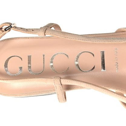 Gucci Suede Mesh Crystal GG Monogram Slingback Ballet Flats 39.5 Light Powder Skin Rose 8 of 9