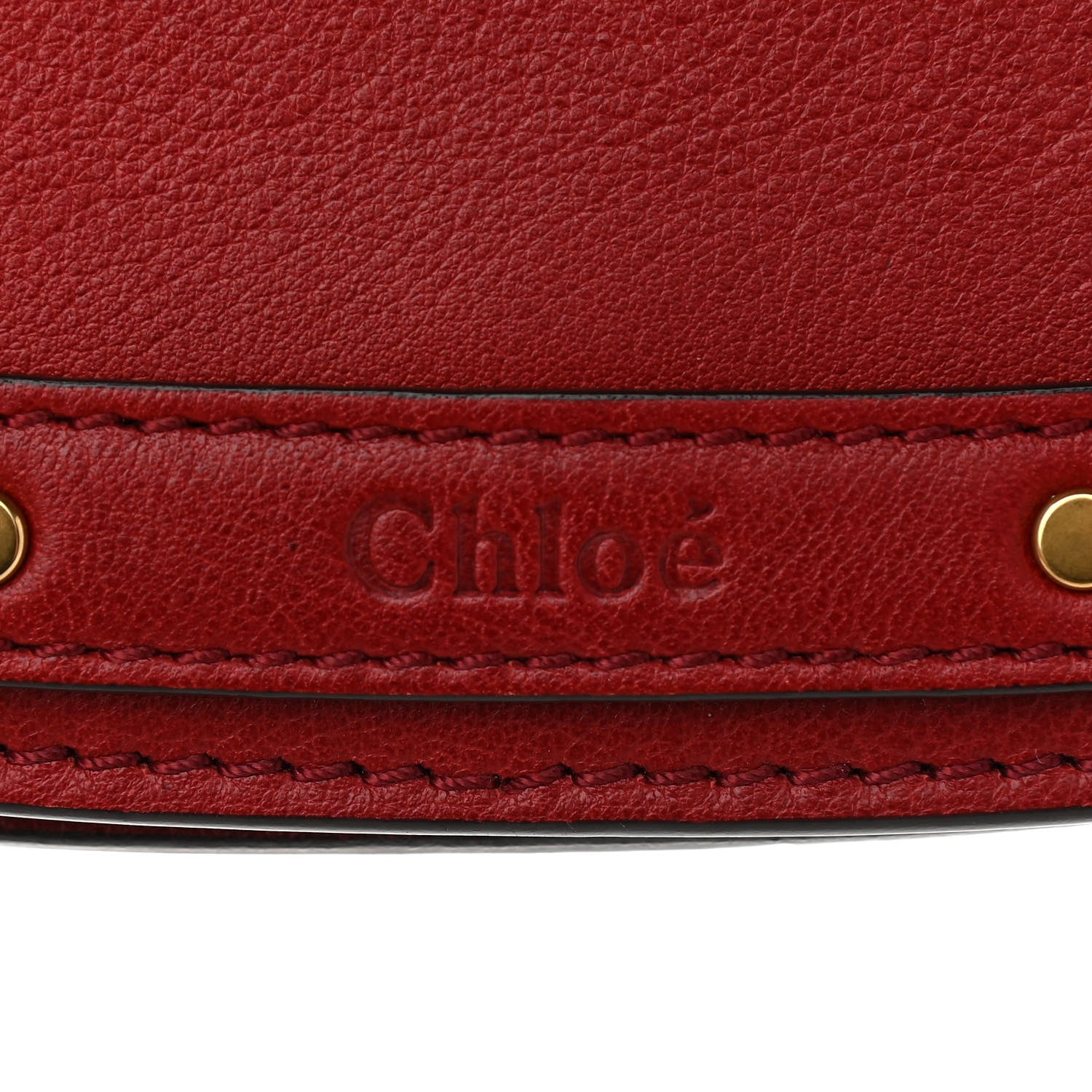 Chloe Calfskin Suede Small Nile Bracelet Bag Intense Red 6 of 11