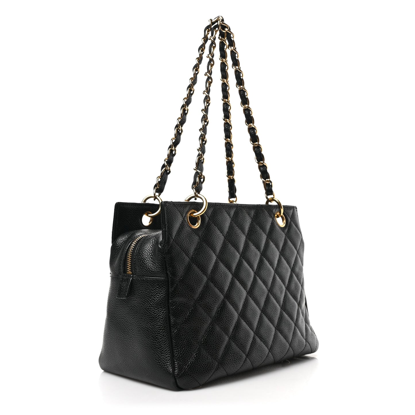 Caviar Quilted Petit Timeless Tote PTT Black