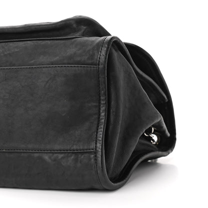 Chanel Washed Lambskin Accordion Flap Black 10 of 10